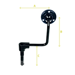 Overkropsstøttestang, standard med mål