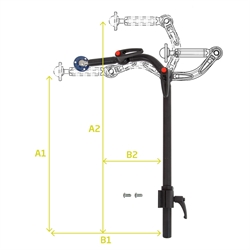 Nakkestøttestang, svanehals med mål