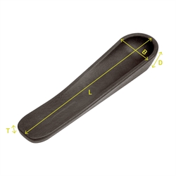 Skålformet armstøtte, hel med mål