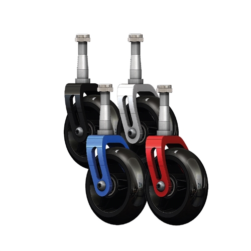 Komplet sæt - Forhjul 5" 125 x 34 pl sort/gaffel 5"x46